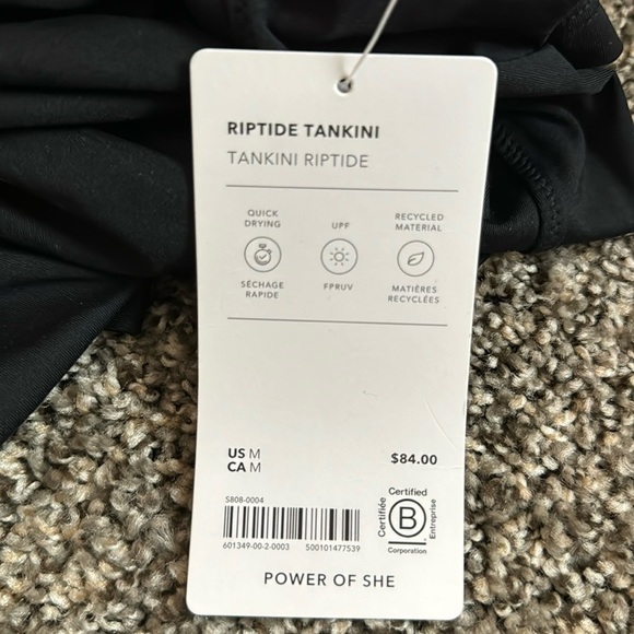 NWT! Athleta Black Riptide Tankini Top - Size Medium 💙 - Picture 9 of 9
